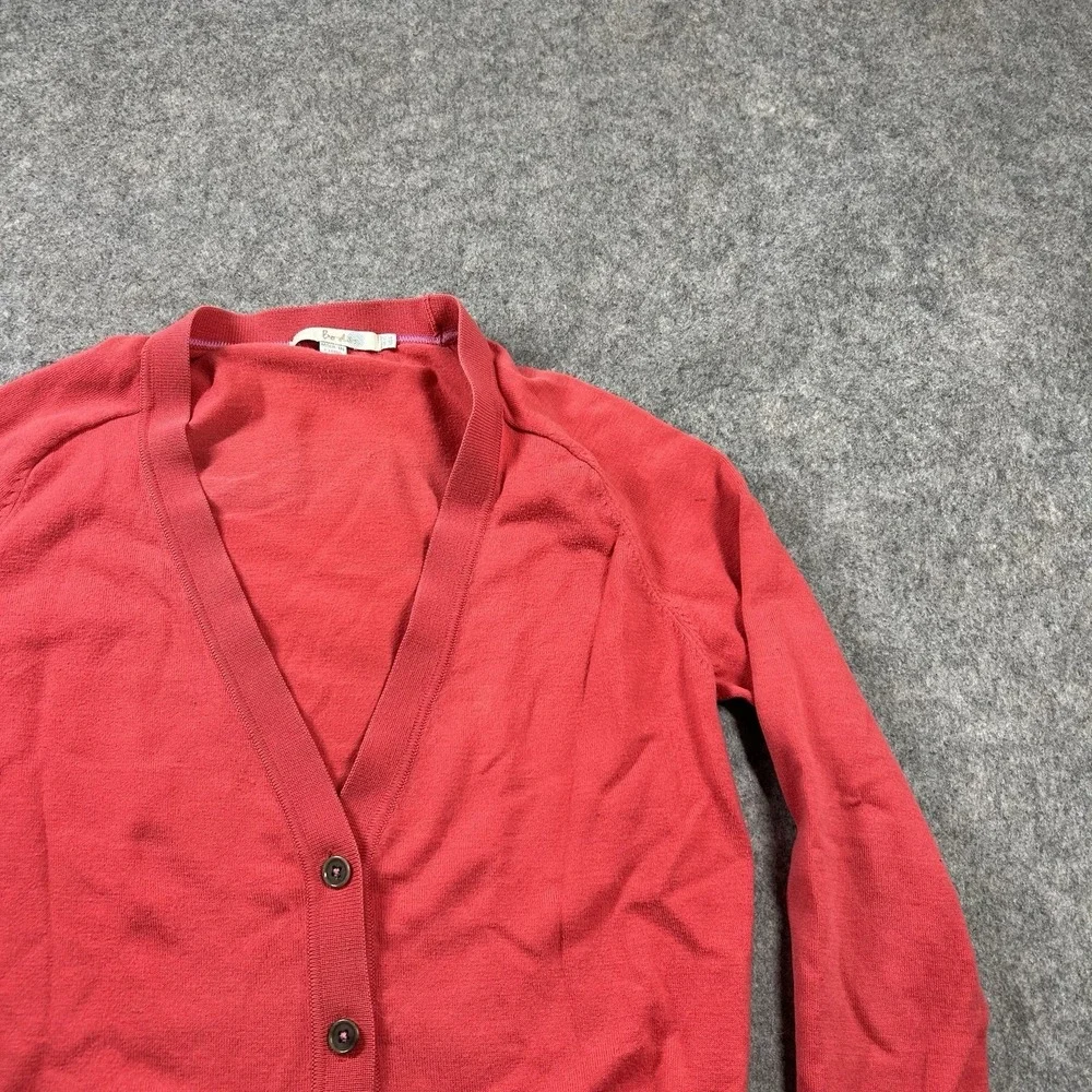 Boden Sweater Womens 6 Button Front Cardigan V-Neck Red Casual